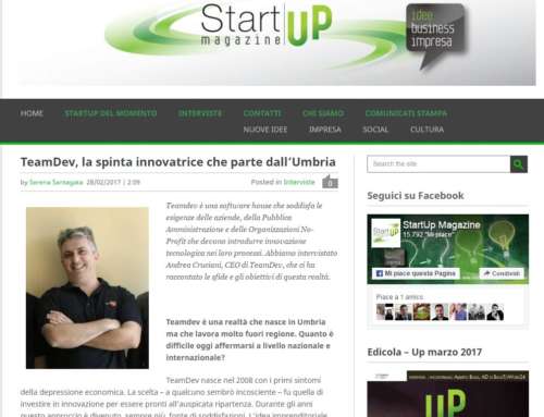 StartUp Magazine: “TeamDev, la spinta innovatrice che parte dall’Umbria”