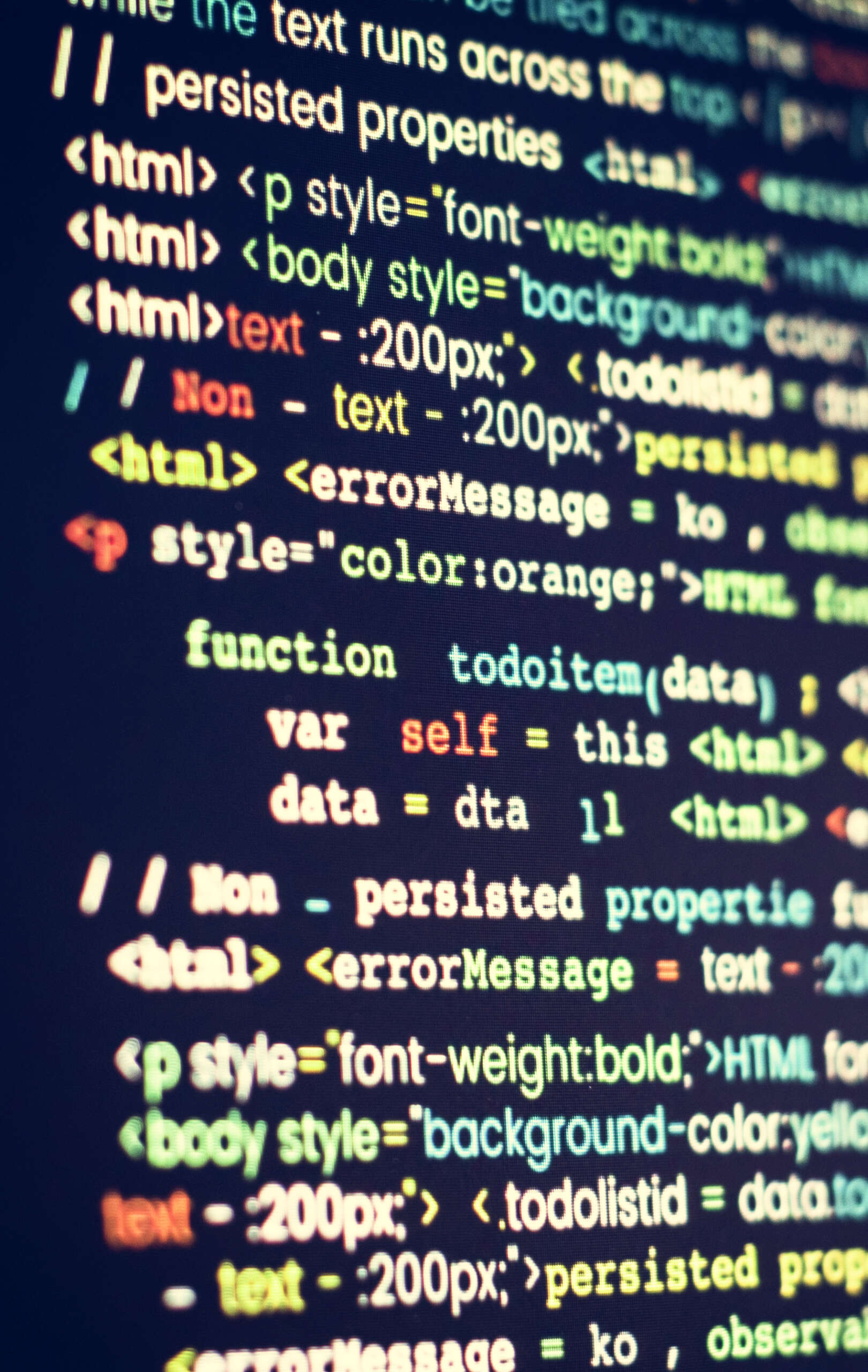 Computer program coding on screen